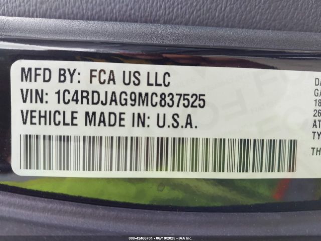 2021 DODGE DURANGO 1C4RDJAG9MC837525 Photo 8