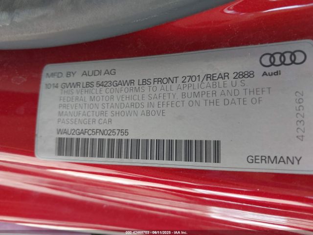 2015 AUDI A7 WAU2GAFC5FN025755 Photo 8