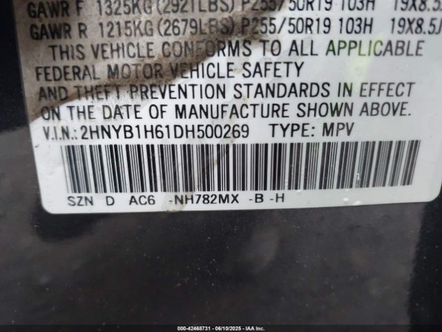 2013 ACURA ZDX 2HNYB1H61DH500269 Photo 8