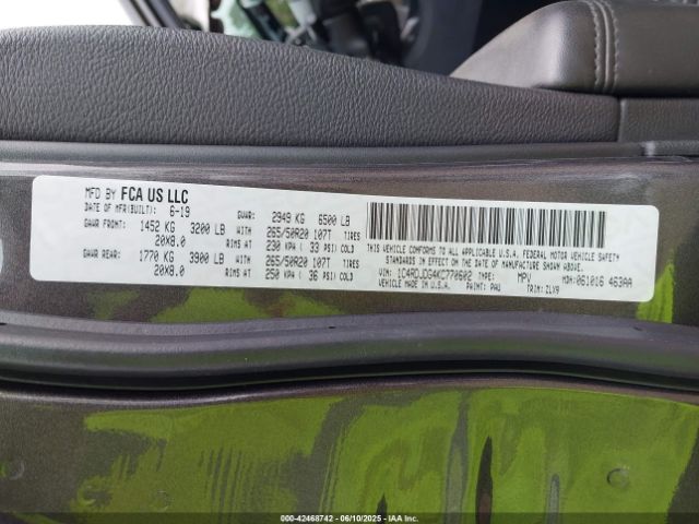 2019 DODGE DURANGO 1C4RDJDG4KC770602 Photo 8