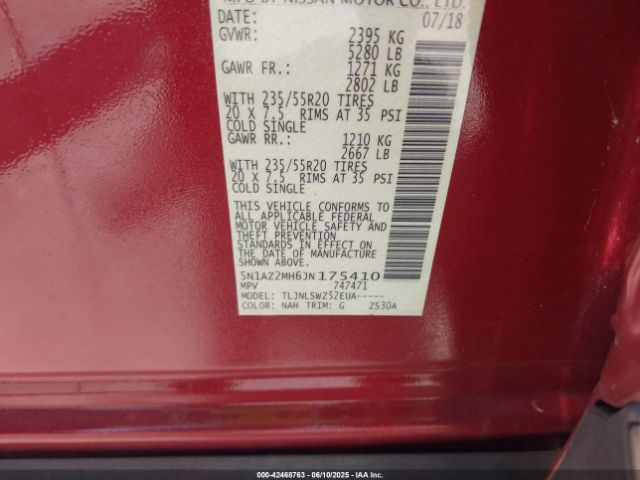 2018 NISSAN MURANO 5N1AZ2MH6JN175410 Photo 8