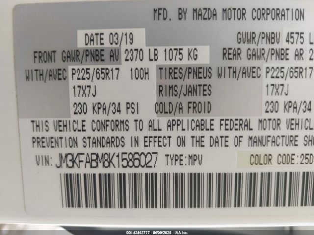 2019 MAZDA CX-5 JM3KFABM8K1586027 Photo 8