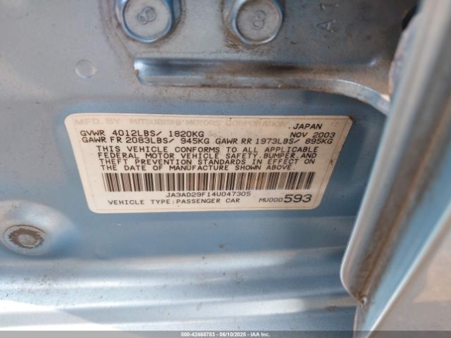 2004 MITSUBISHI LANCER SPORTBACK JA3AD29F14U047305 Photo 8