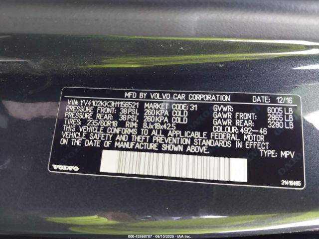 2017 VOLVO XC90 YV4102KK3H1156521 Photo 8