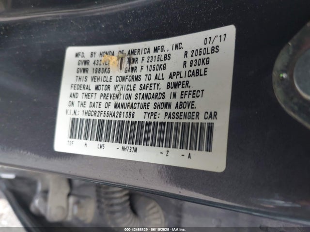 1HGCR2F55HA261066 Honda k24w1