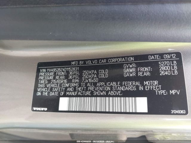 2013 VOLVO XC70 YV4952BZ4D1152831 Photo 8