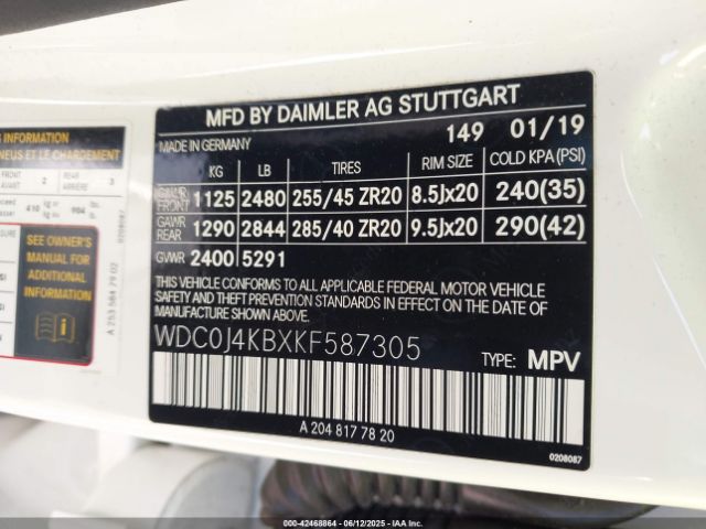 2019 MERCEDES-BENZ GLC 300 COUPE WDC0J4KBXKF587305 Photo 8