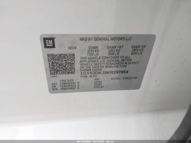 2019 CADILLAC ESCALADE 1GYS3DKJ5KR297854 Photo 8