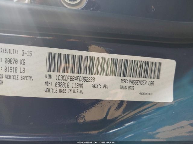 1C3CDFBB4FD362938 Dodge DART SXT