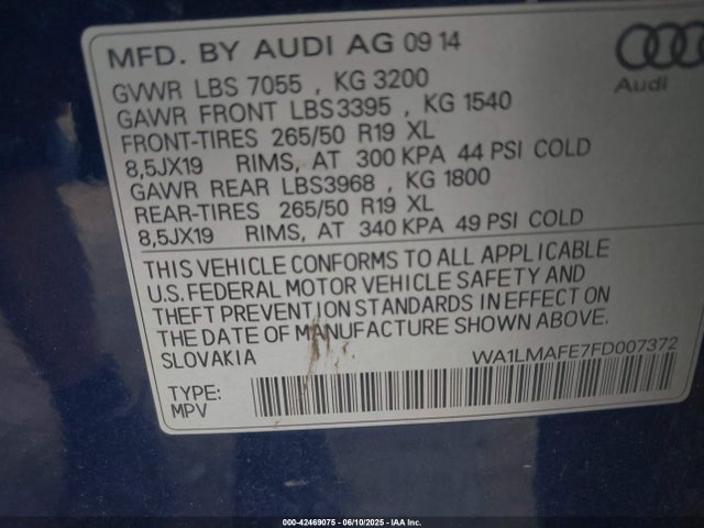 2015 AUDI Q7 WA1LMAFE7FD007372 Photo 8