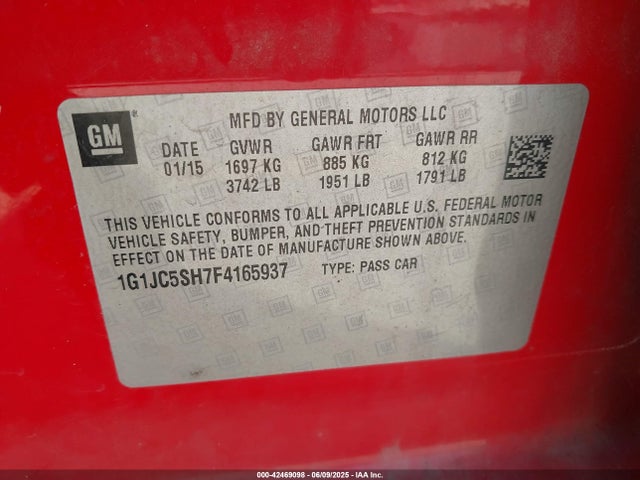 1G1JC5SH7F4165937 Chevrolet luw
