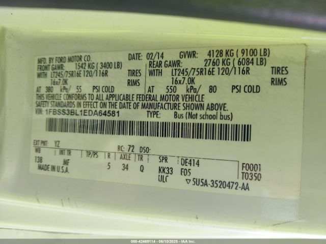 2014 FORD E-350 SUPER DUTY 1FBSS3BL1EDA64581 Photo 8