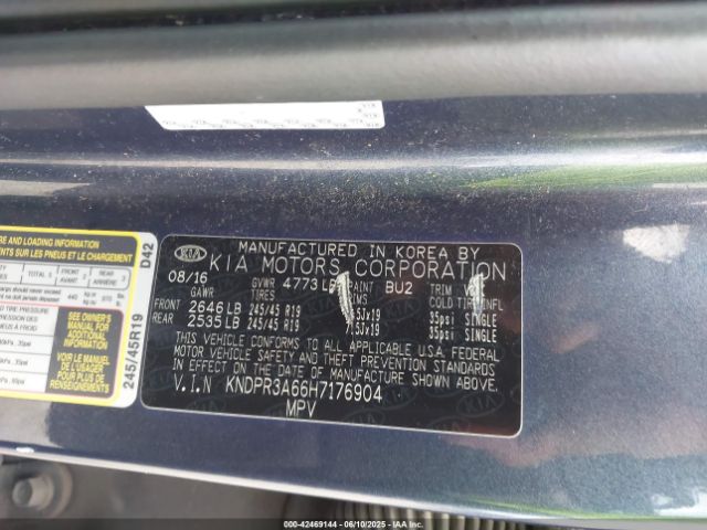 2017 KIA SPORTAGE KNDPR3A66H7176904 Photo 8
