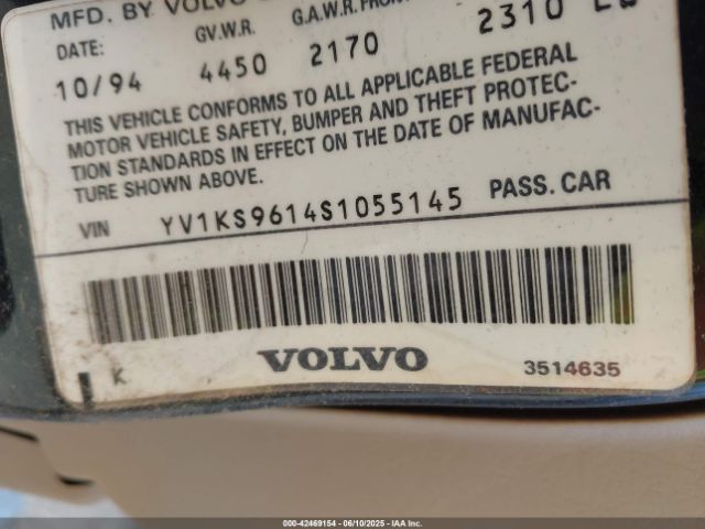 1995 VOLVO 960 YV1KS9614S1055145 Photo 8