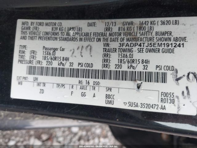3FADP4TJ5EM191241 Ford FIESTA S