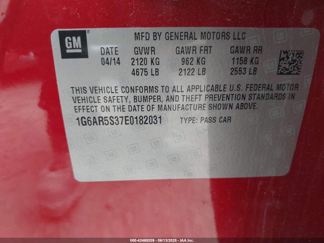 2014 CADILLAC CTS 1G6AR5S37E0182031 Photo 8