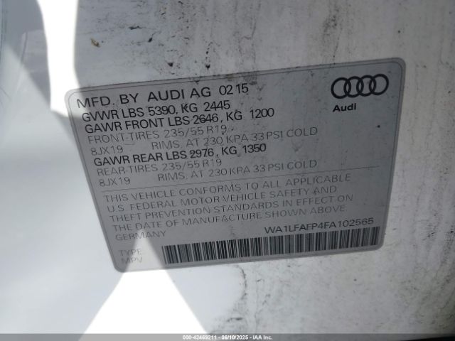 2015 AUDI Q5 WA1LFAFP4FA102565 Photo 8