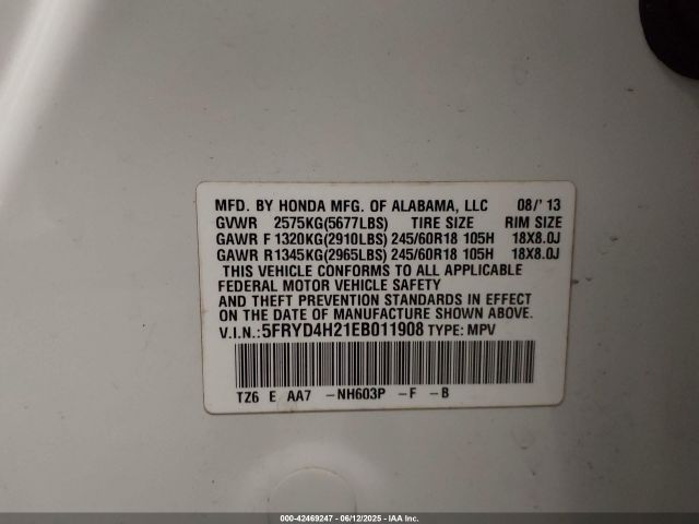 2014 ACURA MDX 5FRYD4H21EB011908 Photo 8