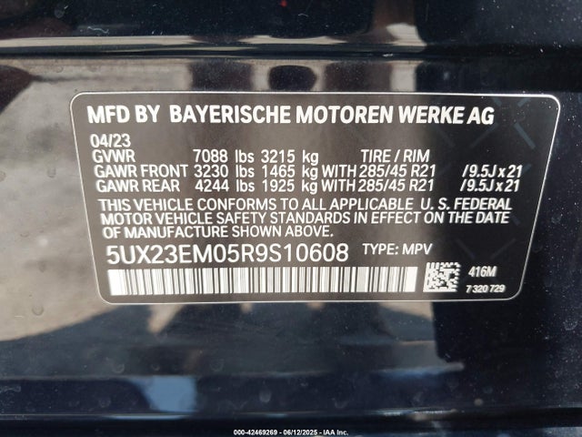 5UX23EM05R9S10608 BMW X7