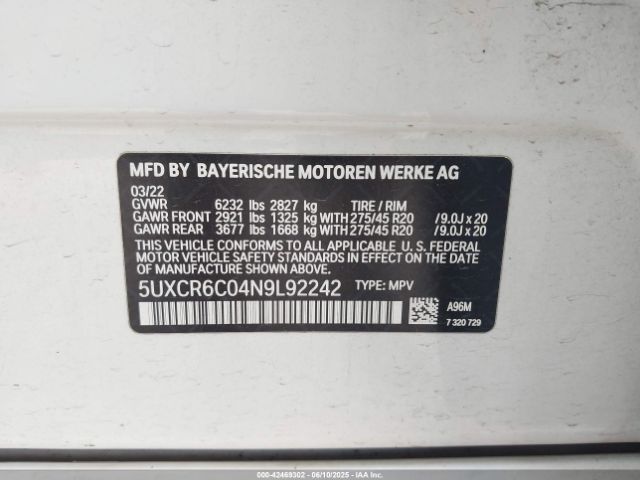 2022 BMW X5 5UXCR6C04N9L92242 Photo 8