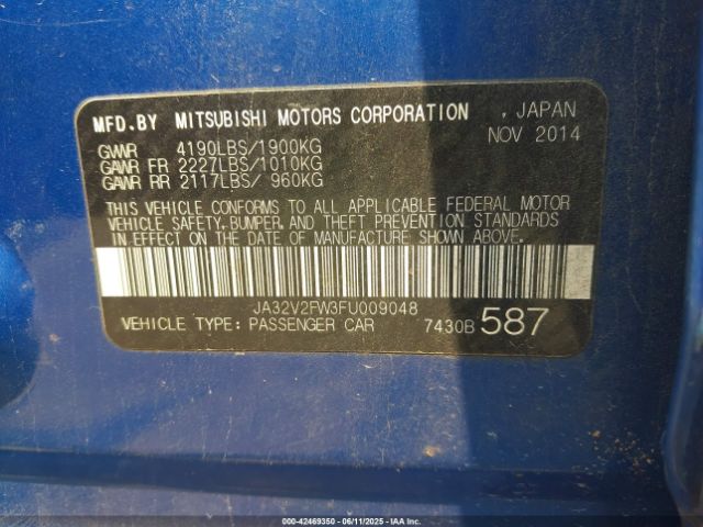 2015 MITSUBISHI LANCER JA32V2FW3FU009048 Photo 8