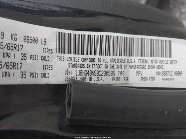 2008 JEEP COMMANDER 1J8HG48N98C230595 Photo 8