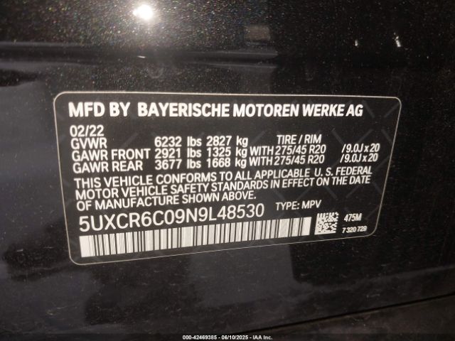 2022 BMW X5 5UXCR6C09N9L48530 Photo 8