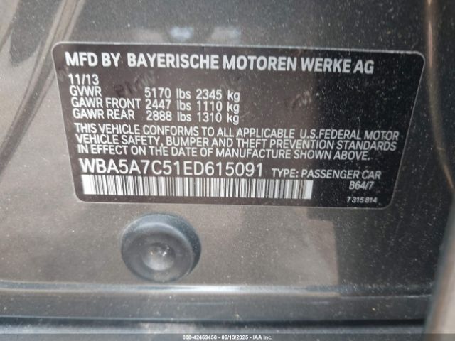 2014 BMW 528I WBA5A7C51ED615091 Photo 8