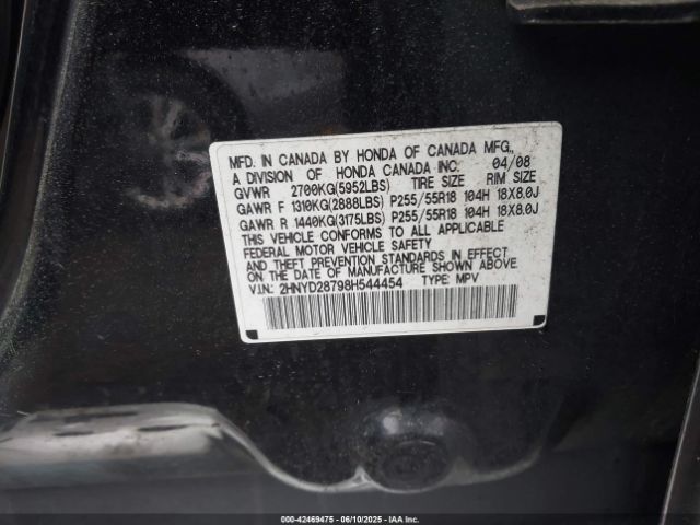 2008 ACURA MDX 2HNYD28798H544454 Photo 8