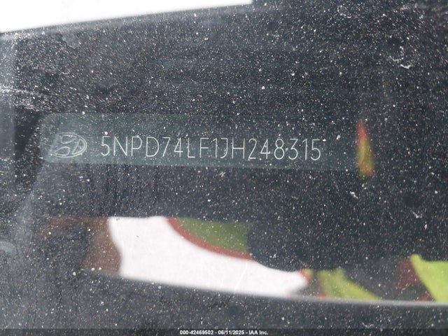 5NPD74LF1JH248315 Hyundai mpi nu