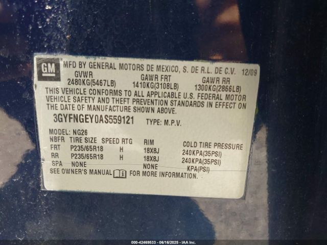 2010 CADILLAC SRX 3GYFNGEY0AS559121 Photo 8