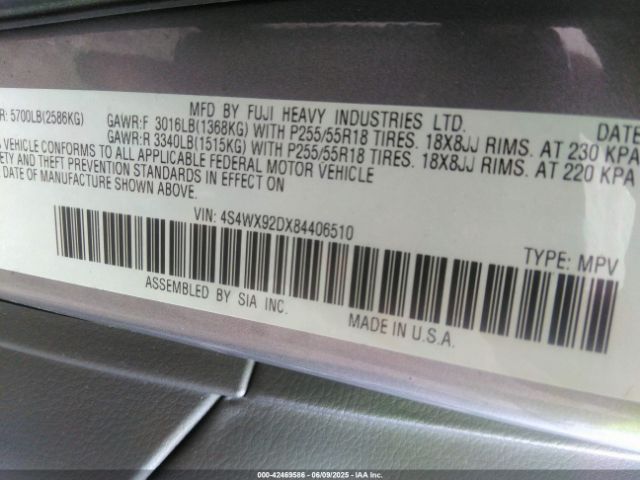 2008 SUBARU TRIBECA 4S4WX92DX84406510 Photo 8