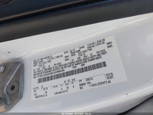 1FMCU9GX6EUD88226 Ford ESCAPE SE