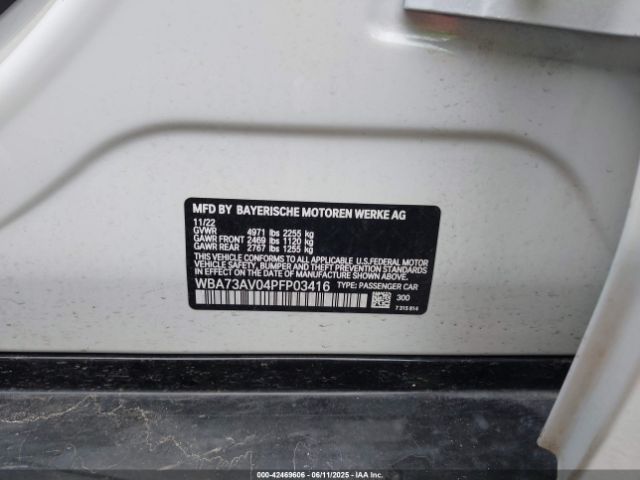 2023 BMW 430I GRAN COUPE WBA73AV04PFP03416 Photo 8