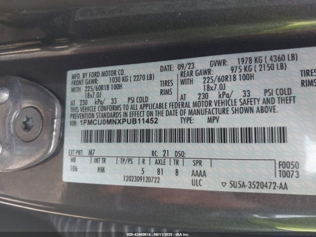 2023 FORD ESCAPE 1FMCU0MNXPUB11452 Photo 8