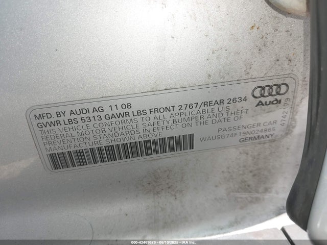 2009 AUDI A6 WAUSG74F19N024865 Photo 8