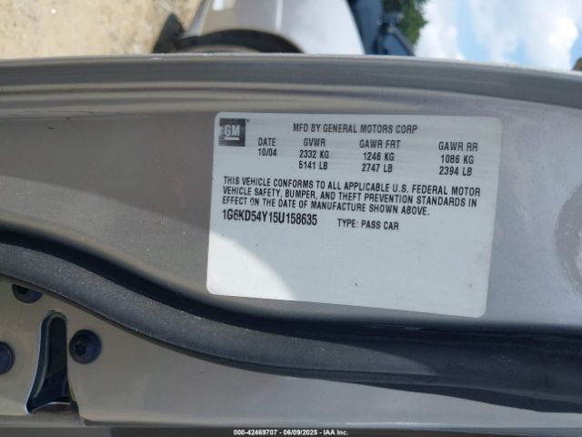 2005 CADILLAC DEVILLE 1G6KD54Y15U158635 Photo 8
