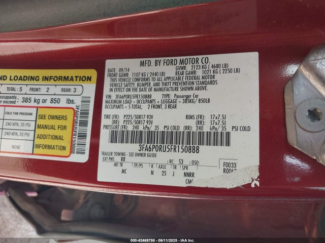 Ford 2015 2015 3FA6P0RU5FR150888 Image 9