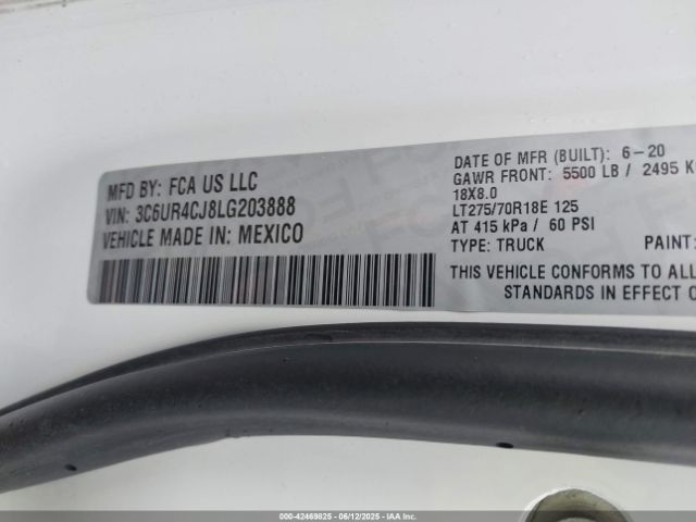 2020 RAM 2500 3C6UR4CJ8LG203888 Photo 8