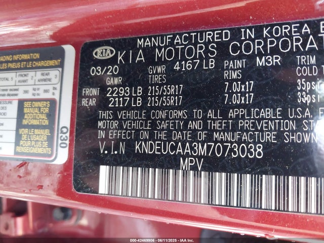 KIA nu mpi 2021 KNDEUCAA3M7073038 Image 9