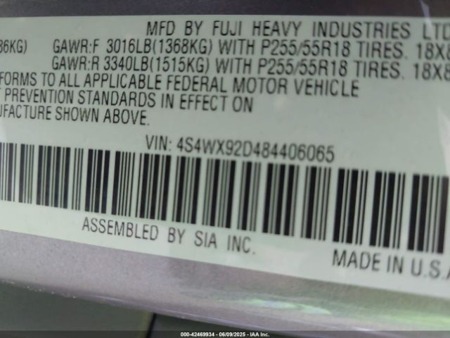 2008 SUBARU TRIBECA 4S4WX92D484406065 Photo 8