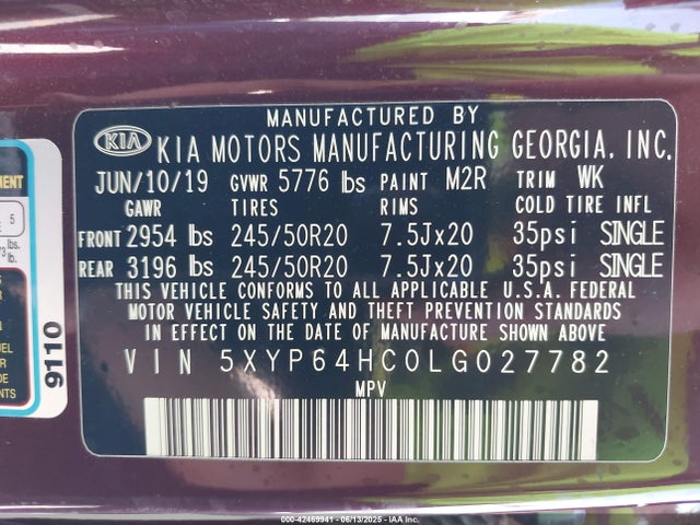 5XYP64HC0LG027782 KIA gdi lambda-ii