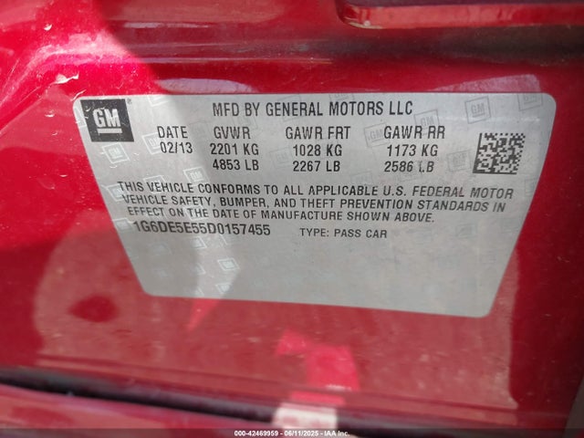 2013 CADILLAC CTS 1G6DE5E55D0157455 Photo 8