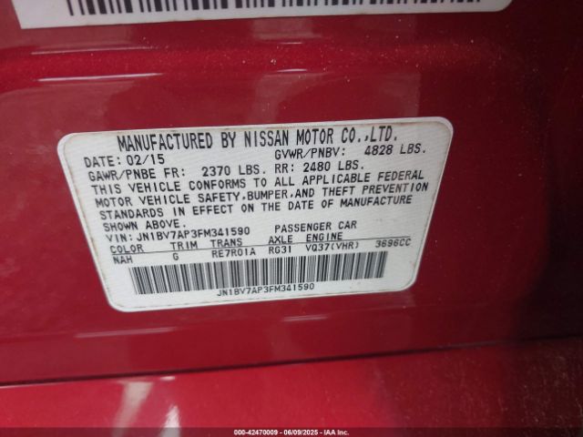 2015 INFINITI Q50 JN1BV7AP3FM341590 Photo 8