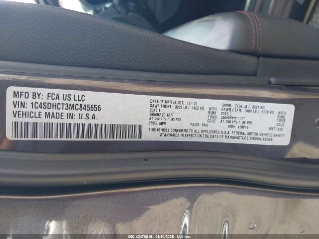 2021 DODGE DURANGO 1C4SDHCT3MC845656 Photo 8
