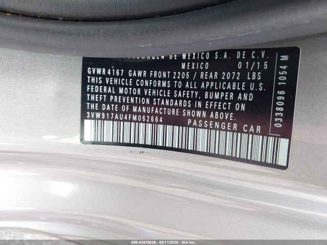 3VW917AU4FM062664 Volkswagen Golf Tsi S 2-door