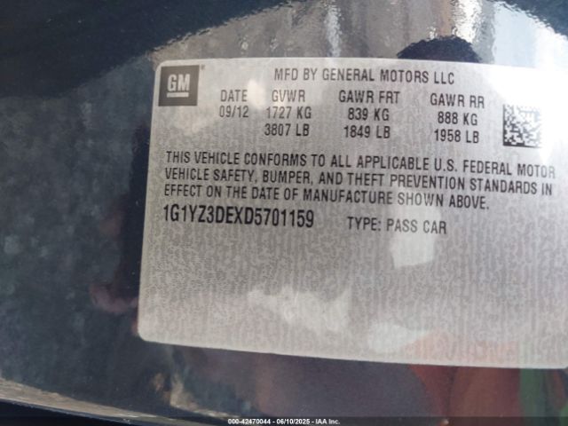 2013 CHEVROLET CORVETTE 1G1YZ3DEXD5701159 Photo 8