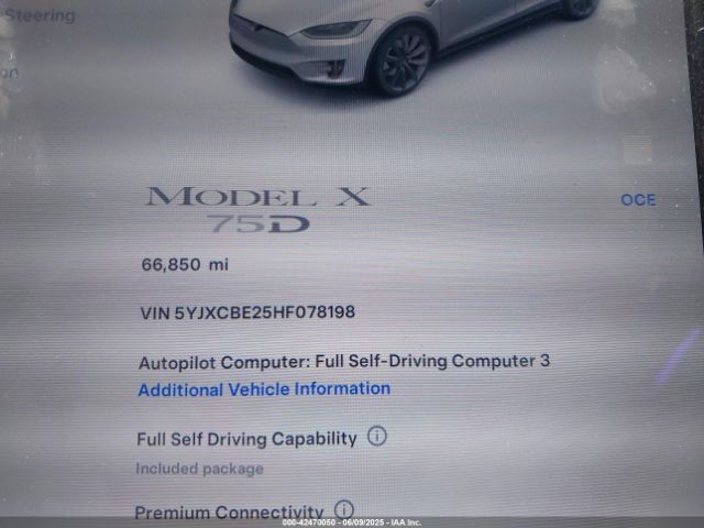 5YJXCBE25HF078198 Tesla Model X 100d/75d/90d