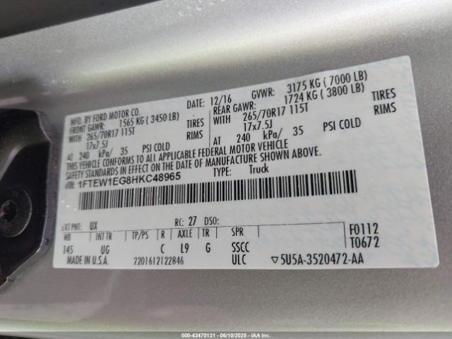 1FTEW1EG8HKC48965 Ford F-150 Xlt