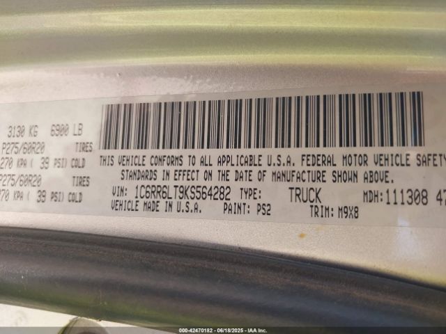 2019 RAM 1500 CLASSIC 1C6RR6LT9KS564282 Photo 8